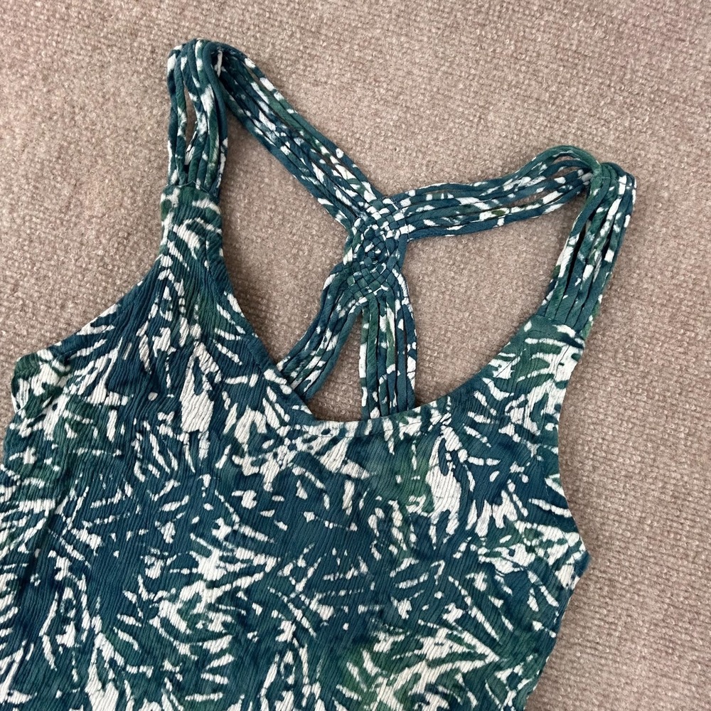 Santiki Tank Top Womens M Multicolor Tie Dye Crinkle Twist‎ Racerback Scoop Neck